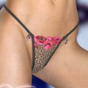 Lola Luna Fishnet Fuscia Closed G-String